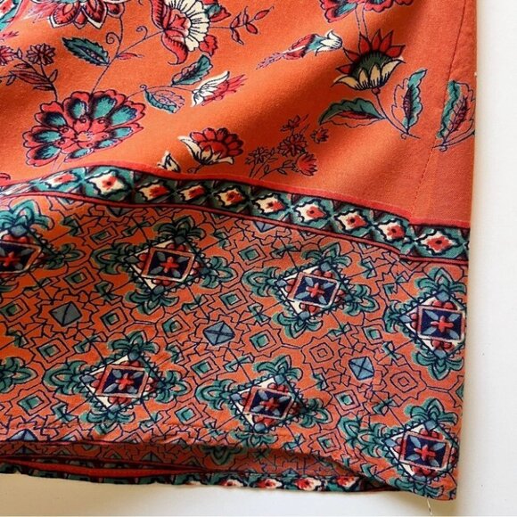 Angie Mini  Dress Double Strap Racerback Orange Boho Moroccan Southwestern Sz S - Picture 8 of 11